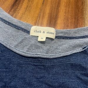 CLOTH & STONE Off the Shoulder Boat Neck Oversized Sweatshirt Medium